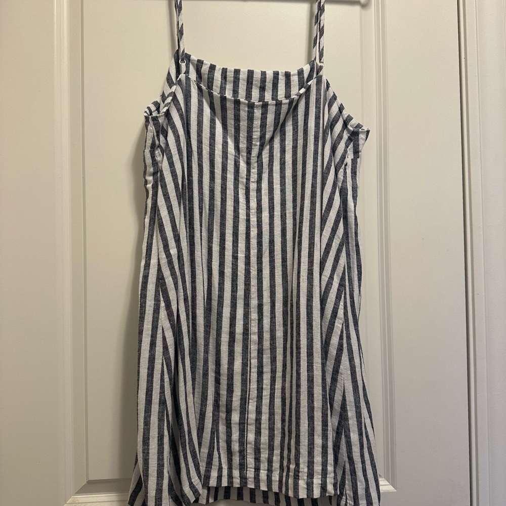 A New Day White and Blue Striped Mini Dress